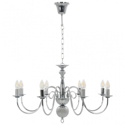 VidaXL Lustre Classique 8xE14 Argent