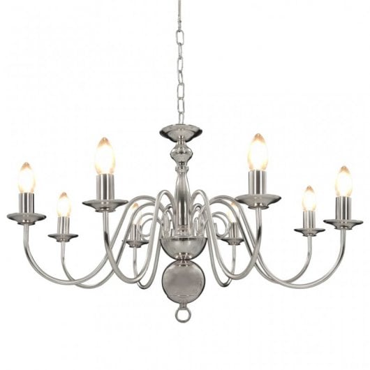 VidaXL Lustre Classique 8xE14 Argent