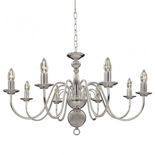 VidaXL Lustre Classique 8xE14 Argent