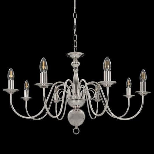 VidaXL Lustre Classique 8xE14 Argent