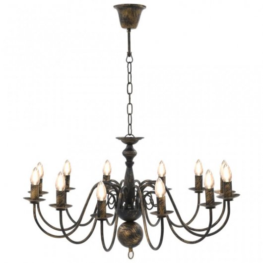 VidaXL Lustre Suspension 12xE14 Noir Vintage