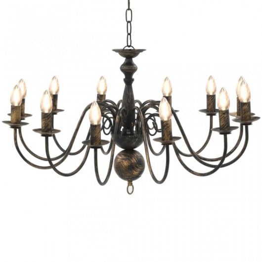 VidaXL Lustre Suspension 12xE14 Noir Vintage