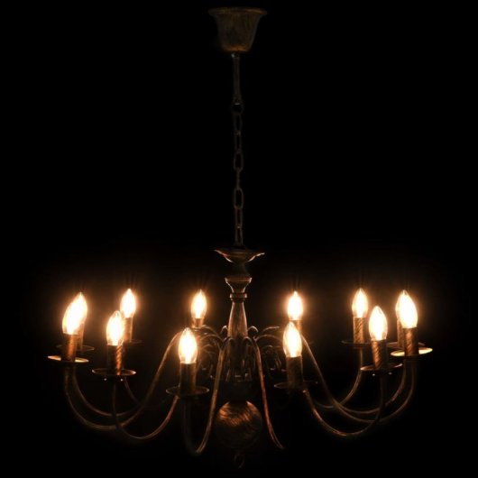 VidaXL Lustre Suspension 12xE14 Noir Vintage