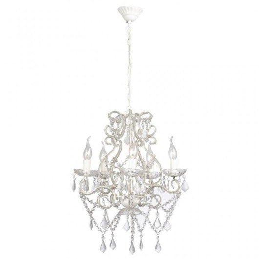 Lustre vidaXL 5xE14 Cristal Chandelier 2800 Perles Métal Design Classique