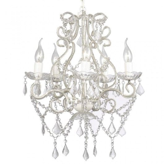 Lustre vidaXL 5xE14 Cristal Chandelier 2800 Perles Métal Design Classique