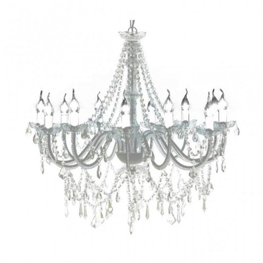 VidaXL Lampadario 1600 Cristalli 12xE14 Bianco/Cromo