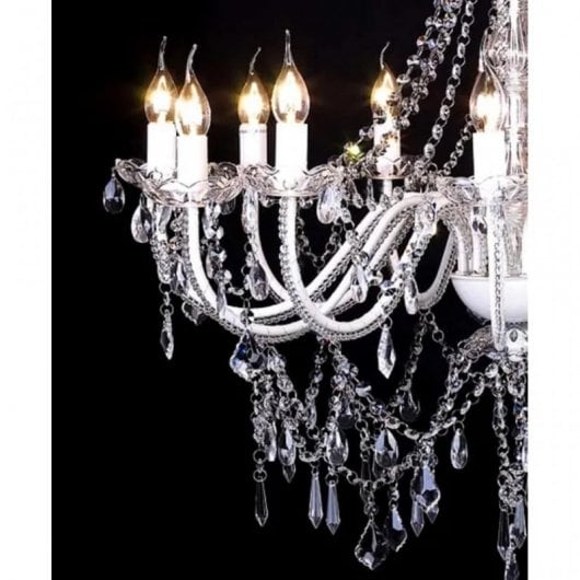 VidaXL Lampadario 1600 Cristalli 12xE14 Bianco/Cromo