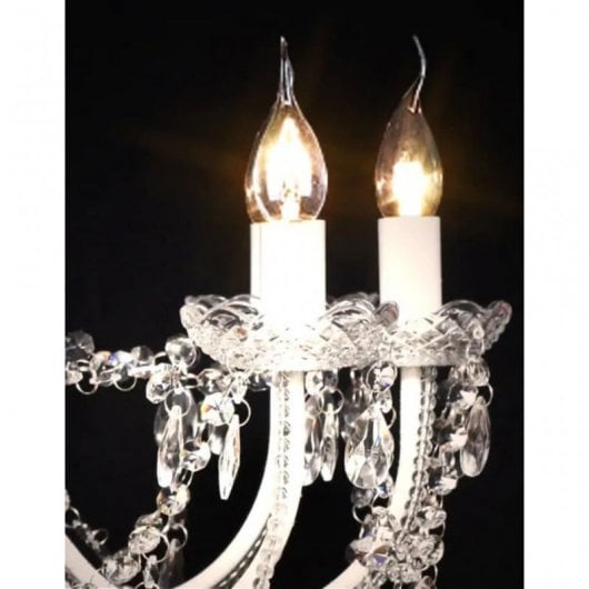 VidaXL Lampadario 1600 Cristalli 12xE14 Bianco/Cromo