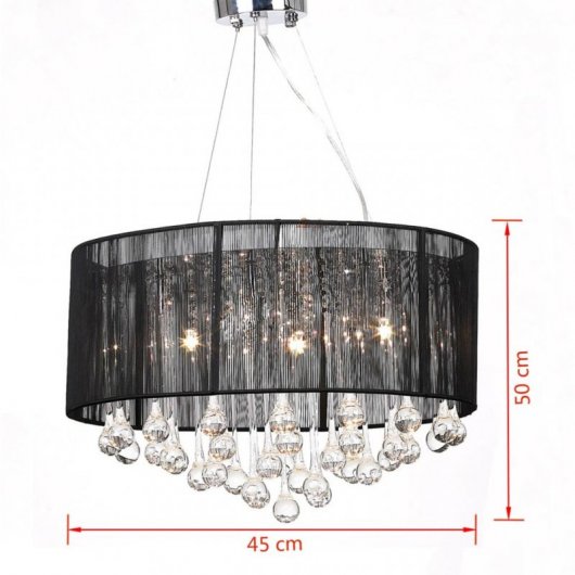 VidaXL Lámpara Colgante de Araña 3xE27 Negra