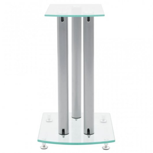 VidaXL Set de 2 Soportes para Altavoz Cristal Transparente/Plata