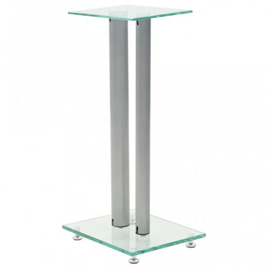 VidaXL Set de 2 Soportes para Altavoz Cristal Templado/Plata