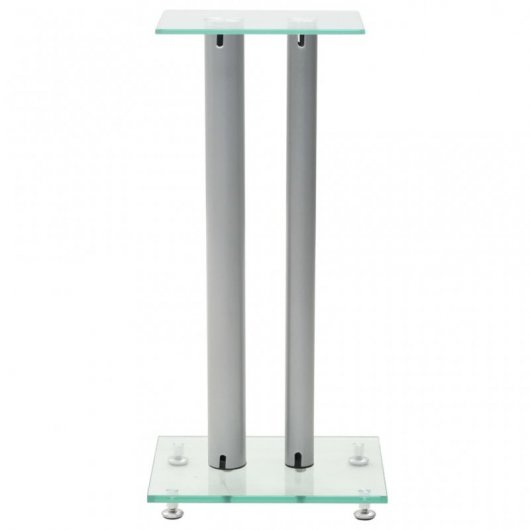 VidaXL Set de 2 Soportes para Altavoz Cristal Templado/Plata