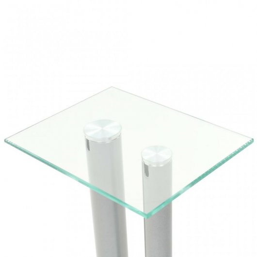 VidaXL Set de 2 Soportes para Altavoz Cristal Templado/Plata