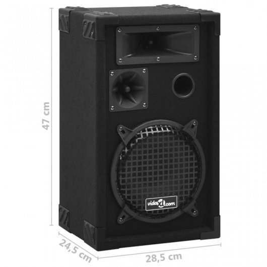vidaXL Haut-parleurs passifs professionnels 800 W Noir