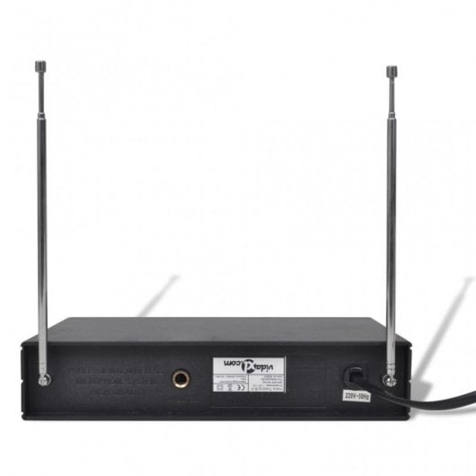 VidaXL Receptor con 2 Micrófonos Inalámbricos VHF