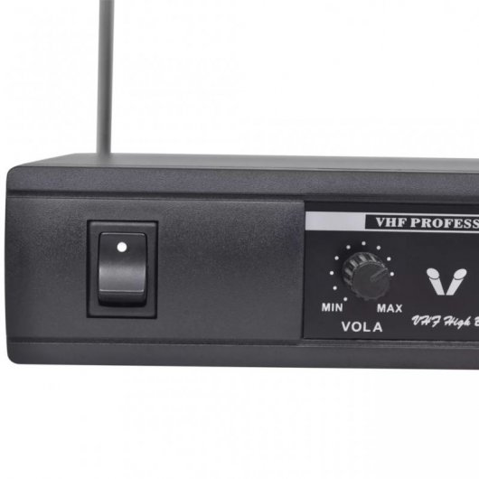 VidaXL Receptor con 2 Micrófonos Inalámbricos VHF