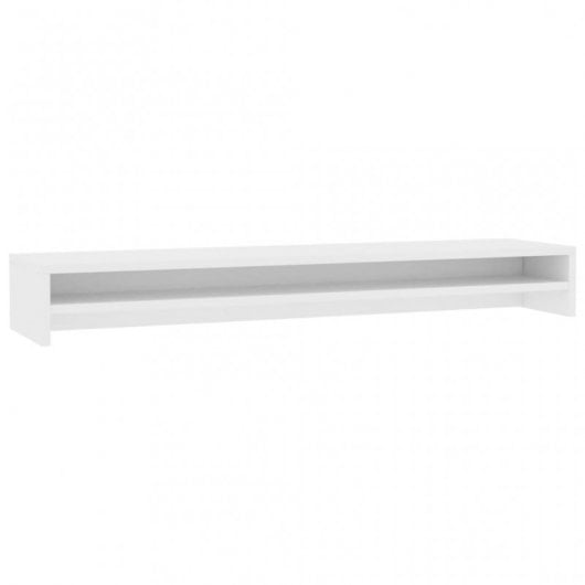 vidaXL Soporte para pantalla madera contrachapada blanco 100x24x13 cm