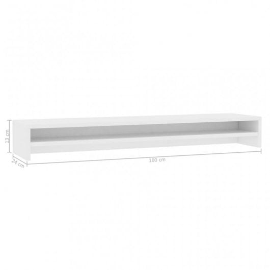 vidaXL Soporte para pantalla madera contrachapada blanco 100x24x13 cm