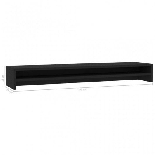 vidaXL Soporte de mesa para pantalla contrachapada negro 100x24x13 cm