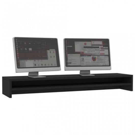 vidaXL Soporte de mesa para pantalla contrachapada negro 100x24x13 cm