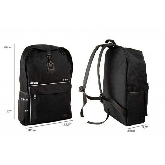 Airel Mochila Negra con Conector USB para Portátil 15.6"