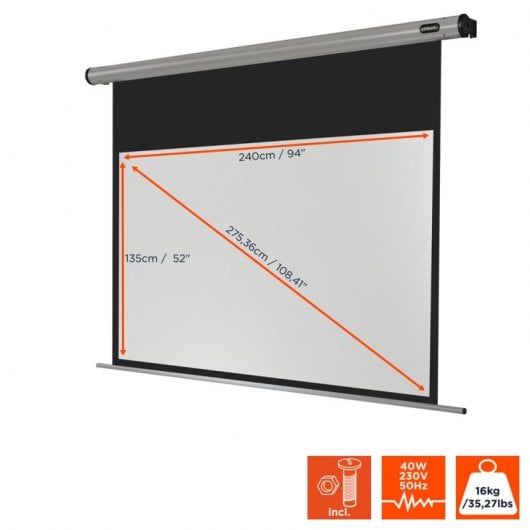 Celexon Home Cinema Pantalla de Proyección Eléctrica 240x135cm