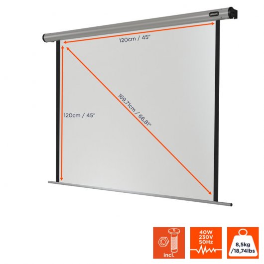 Celexon Home Cinema Pantalla de Proyección Eléctrica 120x120cm