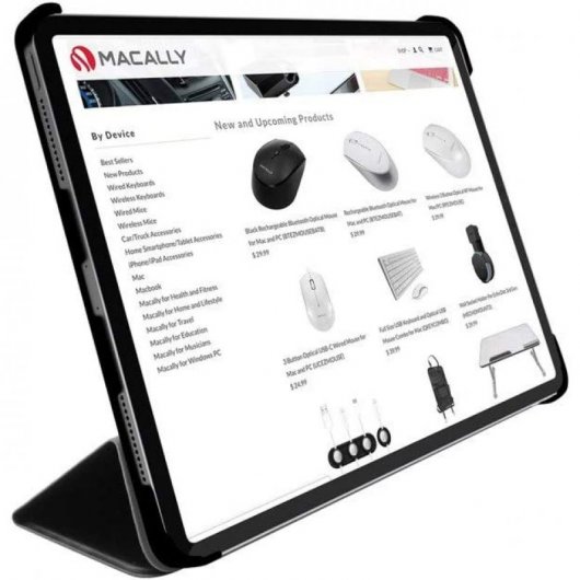 Macally Bastand Funda Libro con Soporte para el IPad 11 Pro 2021 Negra