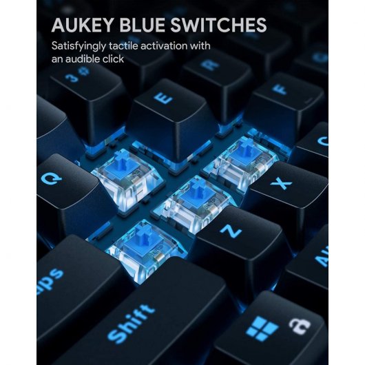 Aukey KM-G14 Teclado Mecânico Gaming RGB Switch Blue