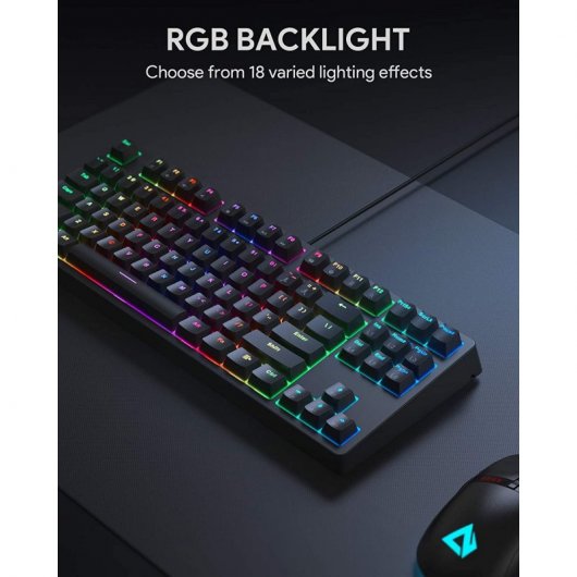 Aukey KM-G14 Teclado Mecânico Gaming RGB Switch Blue