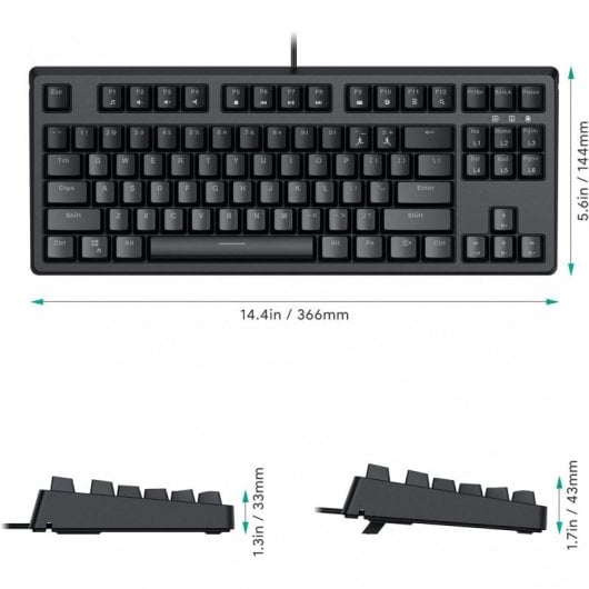 Aukey KM-G14 Teclado Mecânico Gaming RGB Switch Blue