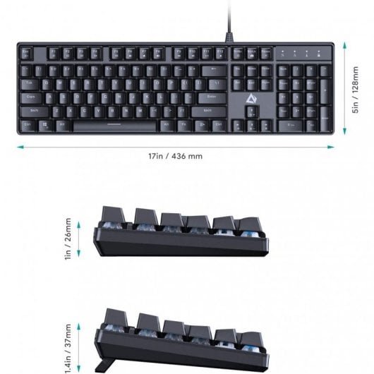 Aukey KM-G16 Teclado Mecánico Gaming Retroiluminado Switch Blue