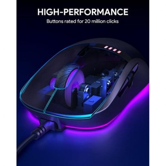 Aukey Knight Ratón RGB 10000 DPI Negro