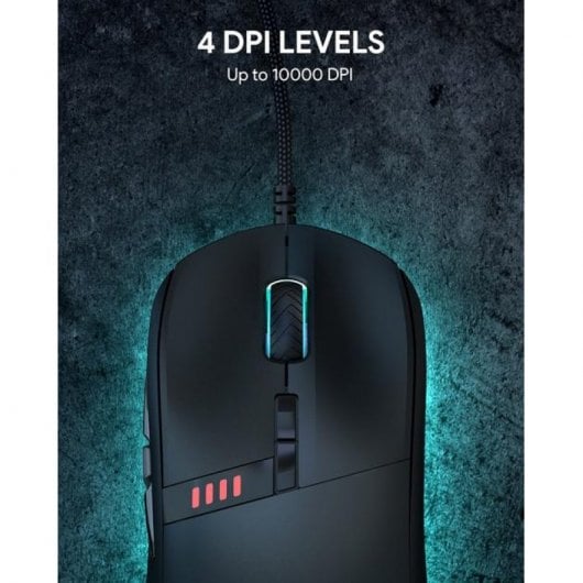 Aukey Knight Ratón RGB 10000 DPI Negro