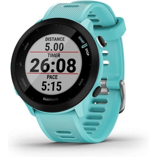 Garmin Forerunner 55 Bluetooth GPS 42mm MIP Turquoise Étanche 5ATM Cardiofréquencemètre