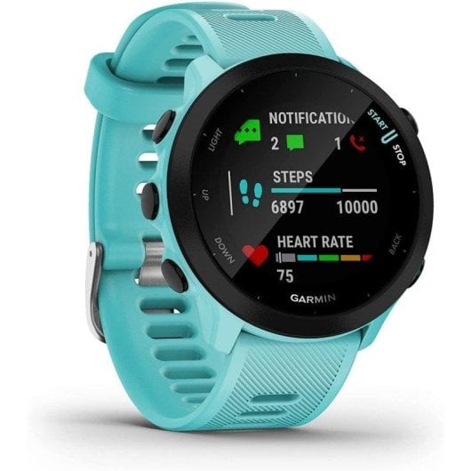 Garmin Forerunner 55 Bluetooth GPS 42mm MIP Turquoise Étanche 5ATM Cardiofréquencemètre