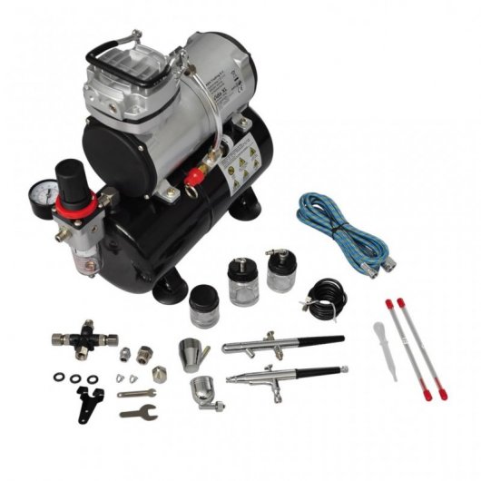 Compresseur aérographe VidaXL 3L 125W + 2 pistolets