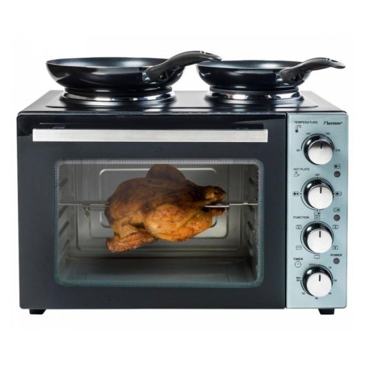 Mini Four Bestron Crispy & Co AOV31CP 31L 3200W Chaleur Tournante Double Plaque Noir