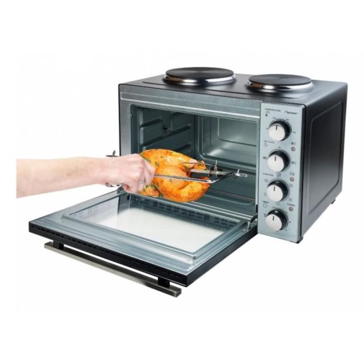 Mini Four Bestron Crispy & Co AOV31CP 31L 3200W Chaleur Tournante Double Plaque Noir