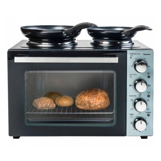 Mini Four Bestron Crispy & Co AOV31CP 31L 3200W Chaleur Tournante Double Plaque Noir