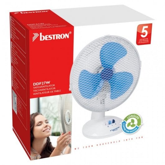 Bestron Ventilador de Sobremesa 30W Blanco