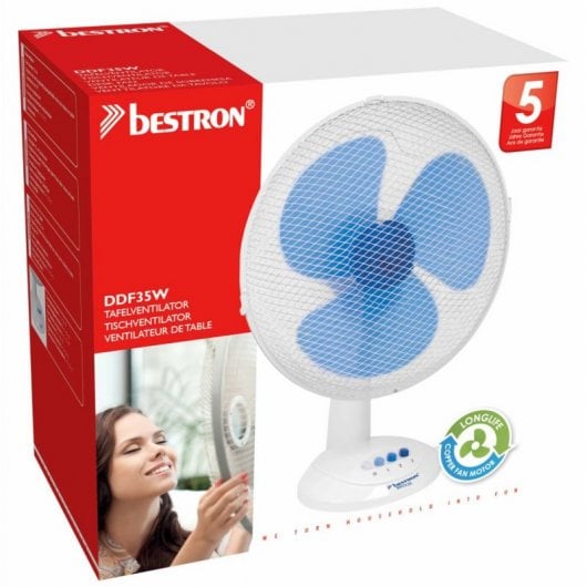 Bestron Ventilador de Sobremesa 40W Blanco