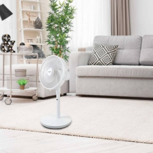 Domo Ventilador de Pie con Mando a Distancia 45W Blanco