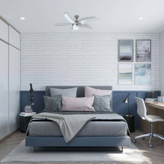 Bestron Ventilateur de Plafond avec Lumière et Contrôle 60W Argent Clair