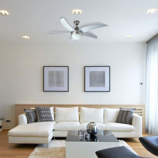 Bestron Ventilateur de Plafond avec Lumière et Contrôle 60W Argent Clair