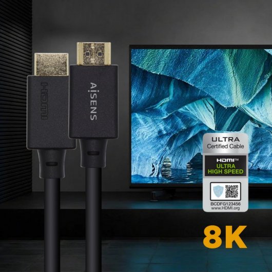 Aisens Cable HDMI 2.1 8K Macho/Macho 1m Negro