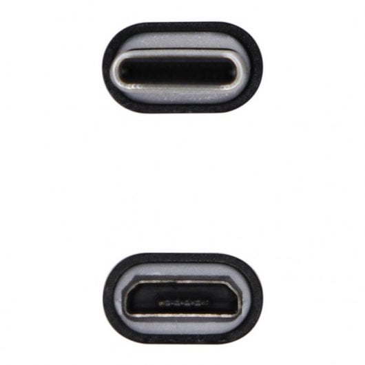 Aisens Adaptador USB-C a MicroUSB Macho/Hembra Negro