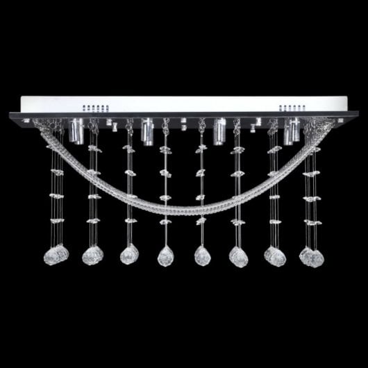 VidaXL Plafonnier avec Larmes de Cristal 8xG9 Blanc
