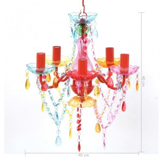 VidaXL Lampadario con Cristalli 5XE14 Multicolor