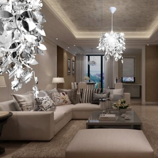 VidaXL Suspension avec Paillettes Ovales Argent
